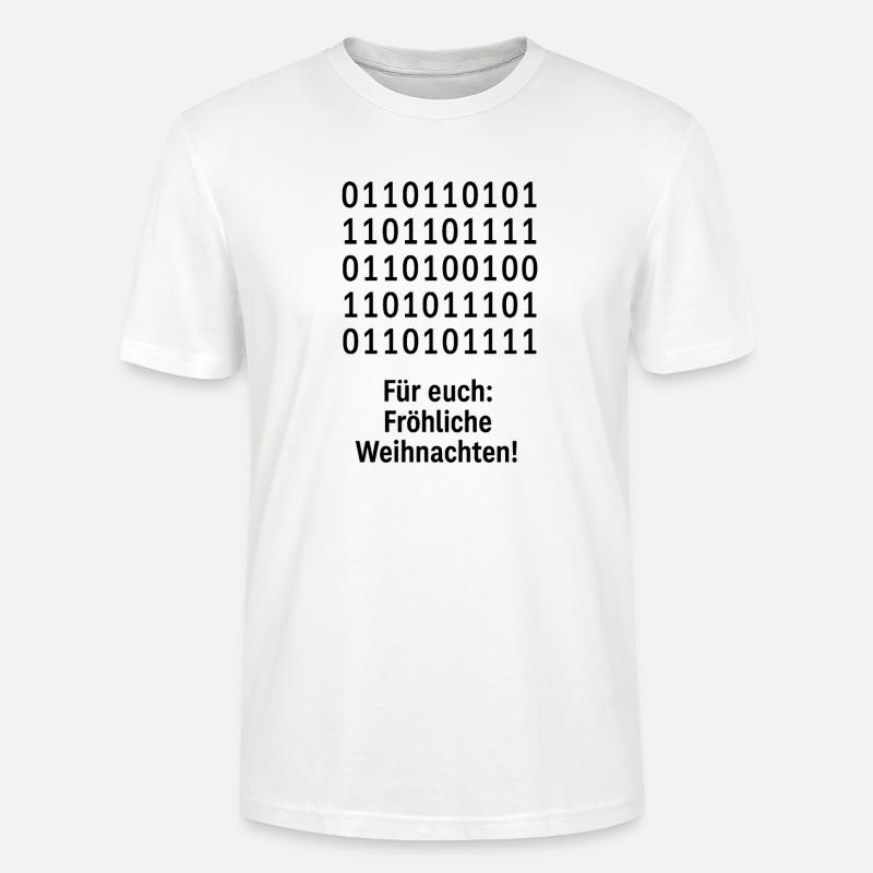 Christmas Code Binary Pattern - Stanley/Stella CRAFTER Unisex Organic T-Shirt - white