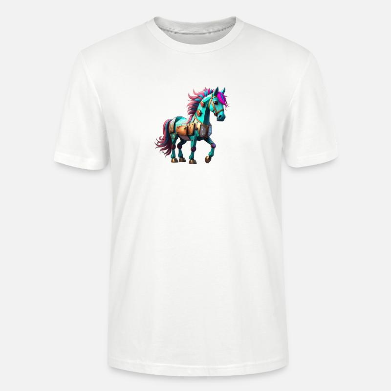 Roboter Pferd - Stanley/Stella Unisex Bio-T-Shirt CRAFTER - Weiß