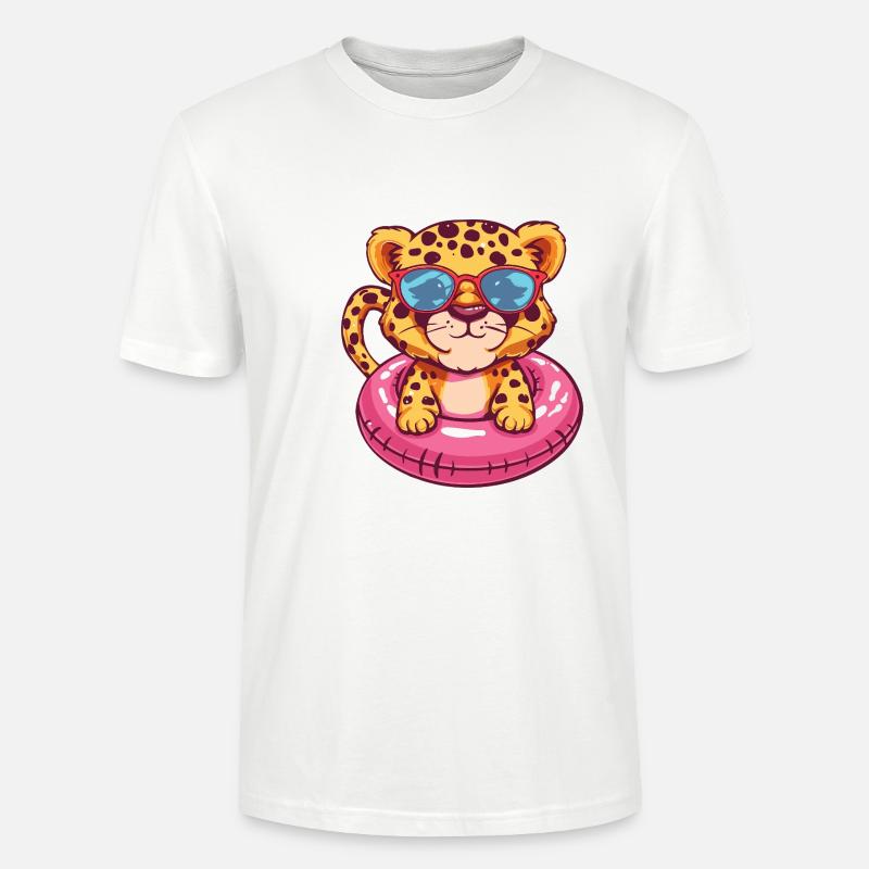 Léopard Bande dessinée Cool - T-shirt bio CRAFTER Stanley Stella Unisexe - blanc