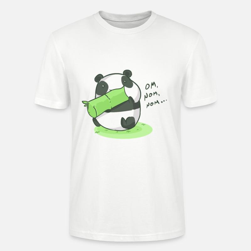 Mampfender Panda Om Nom Nom Geschenkidee - Stanley/Stella Unisex Bio-T-Shirt CRAFTER - Weiß
