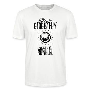Geography Geography Gift idea funny saying - Stanley/Stella CRAFTER Unisex Organic T-Shirt - white - Front - Alina (178cm) & Michal (187cm)