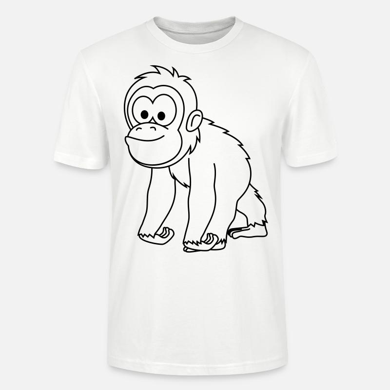 Orangutan monkey comic - Stanley/Stella CRAFTER Unisex Organic T-Shirt - white