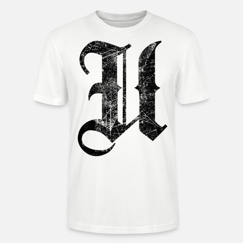 Tshirt alphabet initiale U - T-shirt bio CRAFTER Stanley Stella Unisexe - blanc