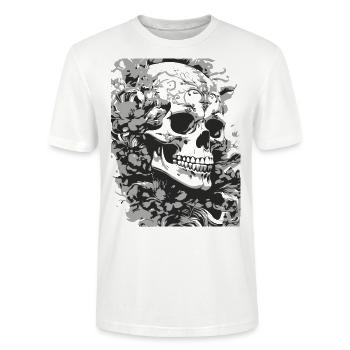 Crâne gothique - T-shirt bio CRAFTER Stanley Stella Unisexe - blanc - Devant - Alina (178cm) & Michal (187cm)