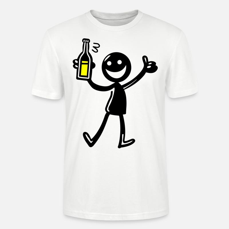 Drinking Comic Illustration Bier - Stanley/Stella Unisex Bio-T-Shirt CRAFTER - Weiß