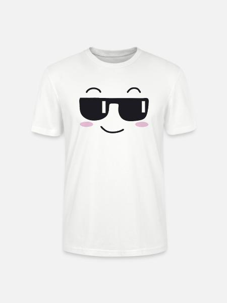Sunglasses laugh face - Stanley/Stella CRAFTER Unisex Organic T-Shirt - white
