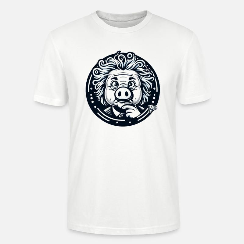 Albert Schweinstein le génie - T-shirt bio CRAFTER Stanley Stella Unisexe - blanc