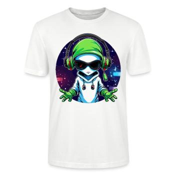 EDM Music Lover Party Rave Alien Festival - T-shirt bio CRAFTER Stanley Stella Unisexe - blanc - Devant - Alina (178cm) & Michal (187cm)