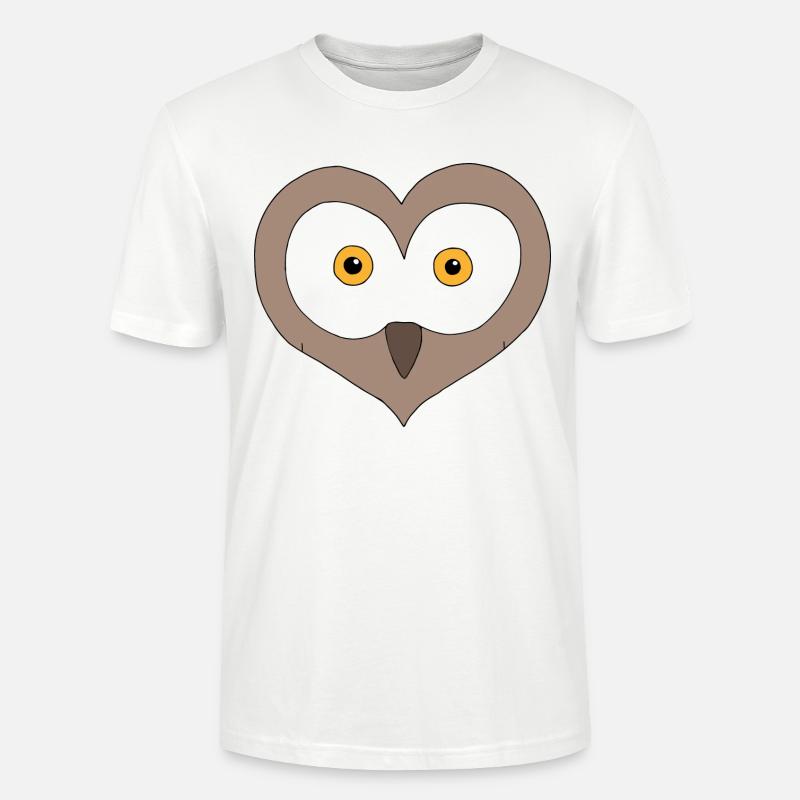 Herz-Eule - Stanley/Stella Unisex Bio-T-Shirt CRAFTER - Weiß