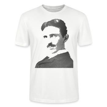 Nikola Tesla - Stanley/Stella CRAFTER Unisex Organic T-Shirt - white - Front - Alina (178cm) & Michal (187cm)
