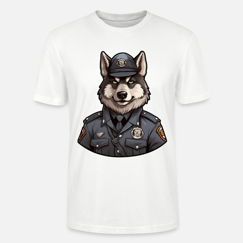 Polizei Wolf - Stanley/Stella Unisex Bio-T-Shirt CRAFTER - Weiß