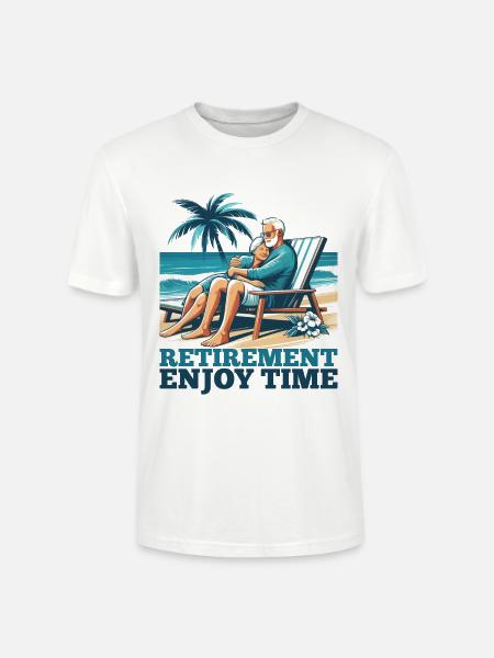 Retirement Retirement Time Enjoy Gift - Stanley/Stella CRAFTER Unisex Organic T-Shirt - white