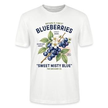Blueberries Fruit Label Orchard  - Stanley/Stella CRAFTER Unisex Organic T-Shirt - white - Front - Alina (178cm) & Michal (187cm)