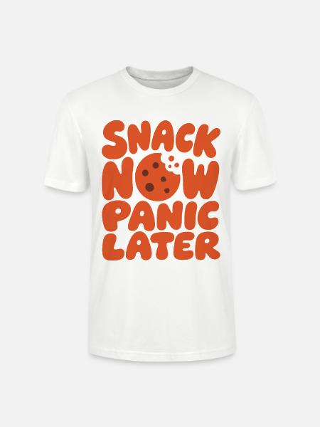 Snack Now Panic Later – Prokrastination - Stanley/Stella Unisex Bio-T-Shirt CRAFTER - Weiß