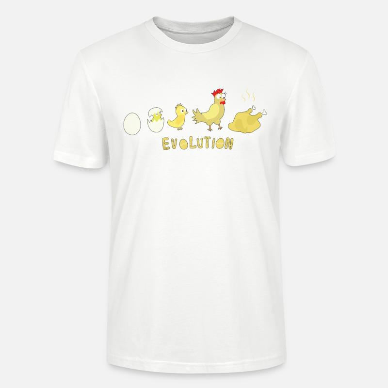 Evolution Egg Pollo Arrosto Pollo Barbecue - Maglietta unisex ecologica CRAFTER di Stanley/Stella - bianco