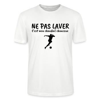 ne pas laver mon chandail chanceux football - T-shirt bio CRAFTER Stanley Stella Unisexe - blanc - Devant - Alina (178cm) & Michal (187cm)