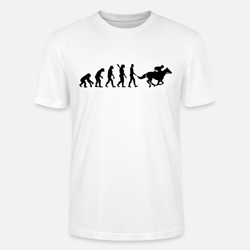 Évolution Course de chevaux - T-shirt bio CRAFTER Stanley Stella Unisexe - blanc
