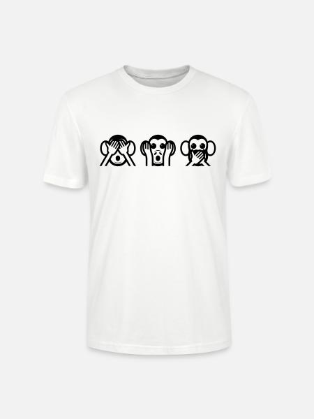 3 Wise Monkey - Stanley/Stella CRAFTER Unisex Organic T-Shirt - white