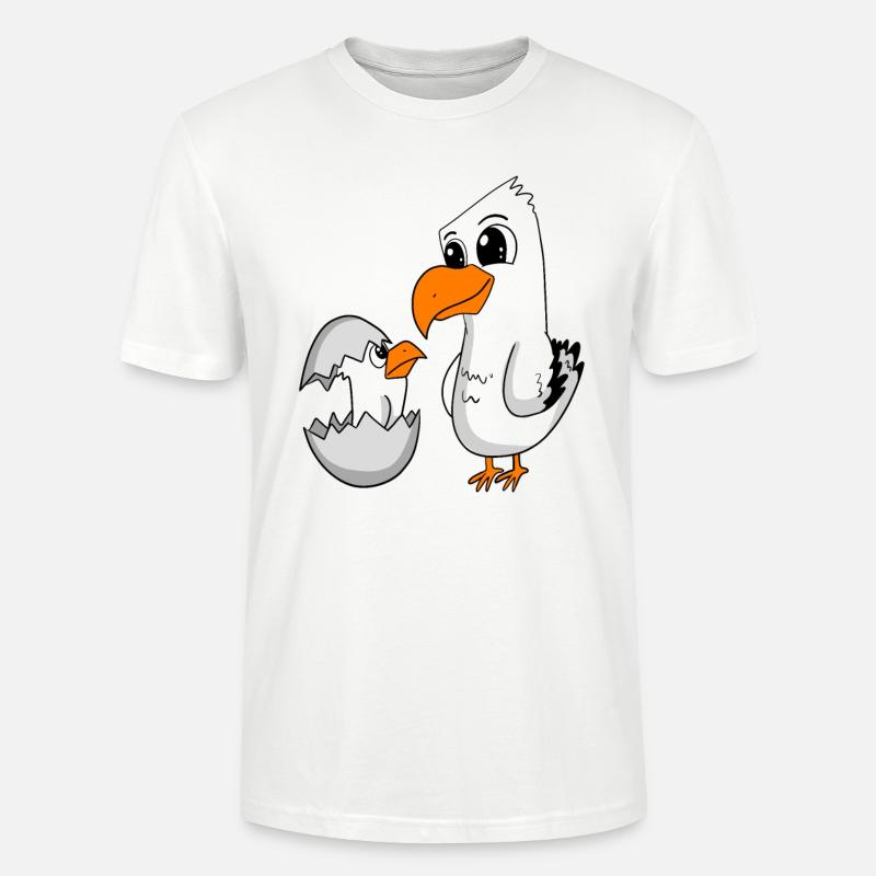 Möwe mit Baby Möwe - Stanley/Stella Unisex Bio-T-Shirt CRAFTER - Weiß