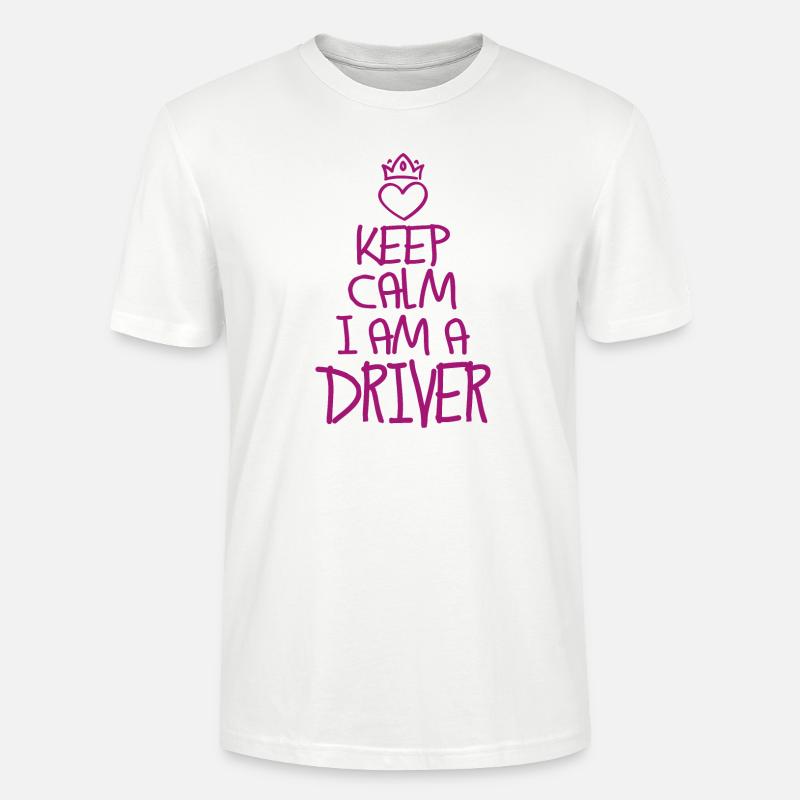 Keep Calm Driver Cool Cadeau - T-shirt bio CRAFTER Stanley Stella Unisexe - blanc