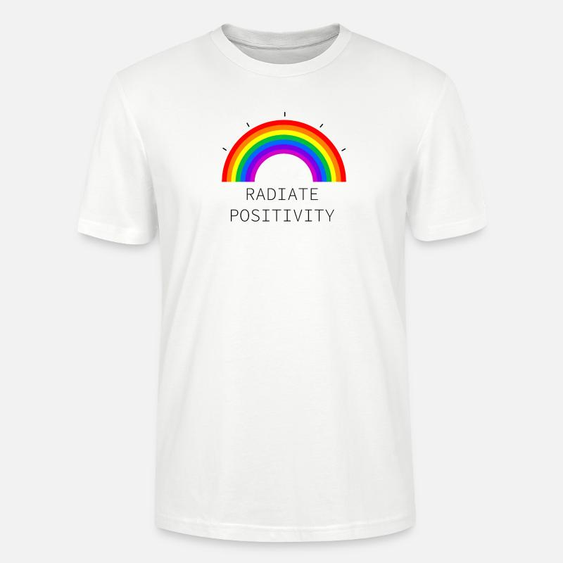 Radiate Positivity, Regenbogen - Stanley/Stella Unisex Bio-T-Shirt CRAFTER - Weiß