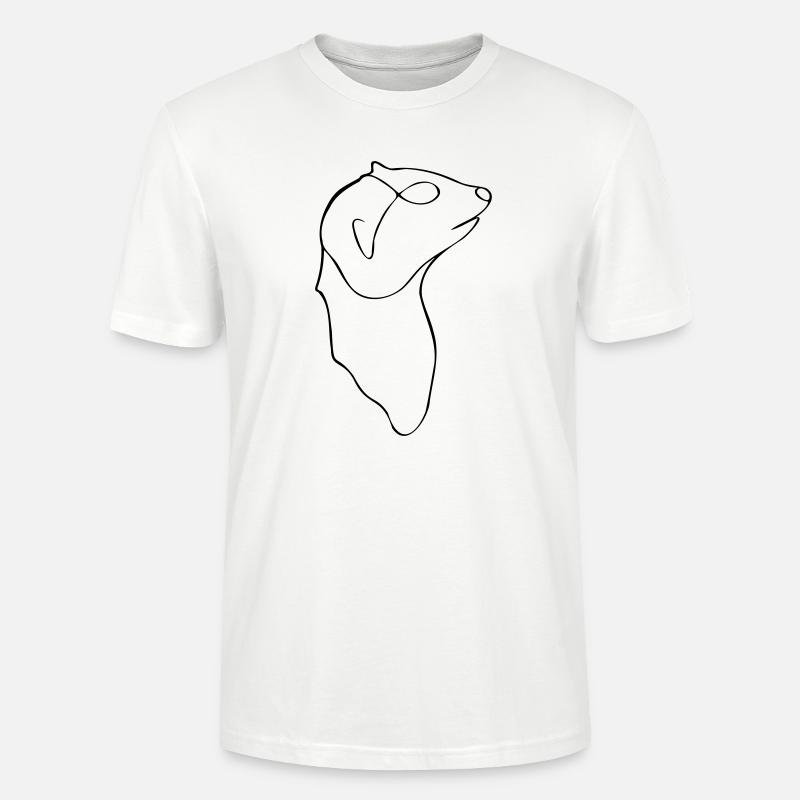 Minimalistisches Erdmännchen - Stanley/Stella Unisex Bio-T-Shirt CRAFTER - Weiß