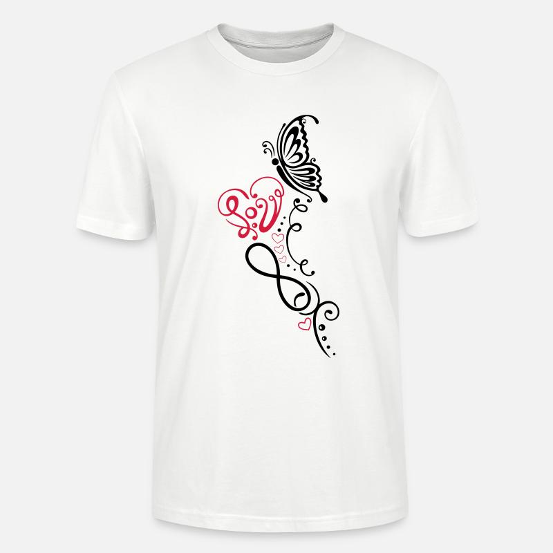Herz mit Schmetterling, infinity - Stanley/Stella Unisex Bio-T-Shirt CRAFTER - Weiß