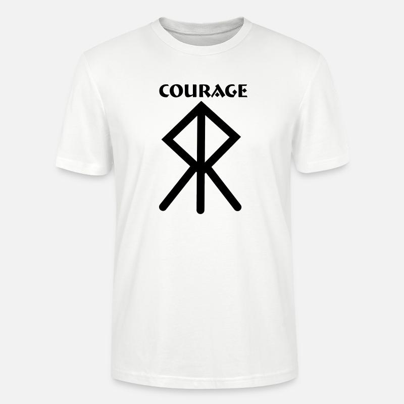 Courage Wikingerrune mit Text COURAGE - Stanley/Stella Unisex Bio-T-Shirt CRAFTER - Weiß