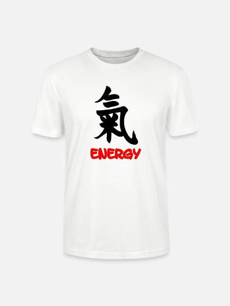 Energie-Kanji-Zeichen mit Text Energie - Stanley/Stella Unisex Bio-T-Shirt CRAFTER - Weiß