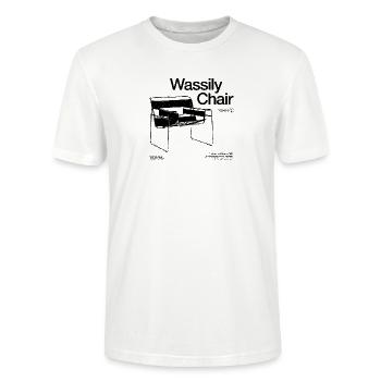 Wassily Sessel von Marcel Breuer – Bauhaus-Ära - Stanley/Stella Unisex Bio-T-Shirt CRAFTER - Weiß - Vorne - Alina (178cm) & Michal (187cm)