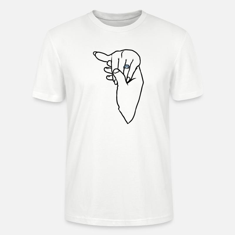 Verlobungs-Ehering-Hand - Stanley/Stella Unisex Bio-T-Shirt CRAFTER - Weiß