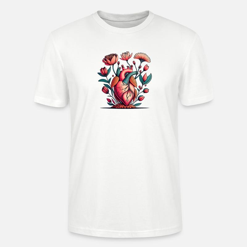 Blumenherz Anatomie Burst - Stanley/Stella Unisex Bio-T-Shirt CRAFTER - Weiß