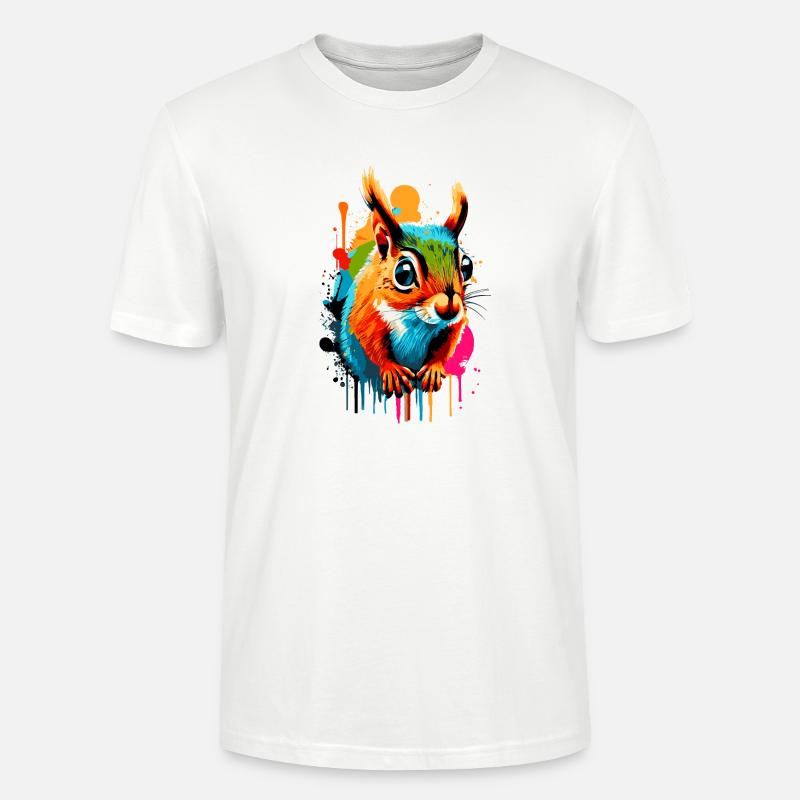 Eichhörnchen Sciurus - Squirrel Farbenfroh - Stanley/Stella Unisex Bio-T-Shirt CRAFTER - Weiß