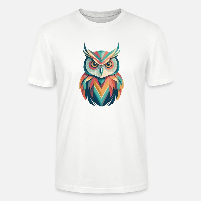 Glänzende Eule - Stanley/Stella Unisex Bio-T-Shirt CRAFTER - Weiß