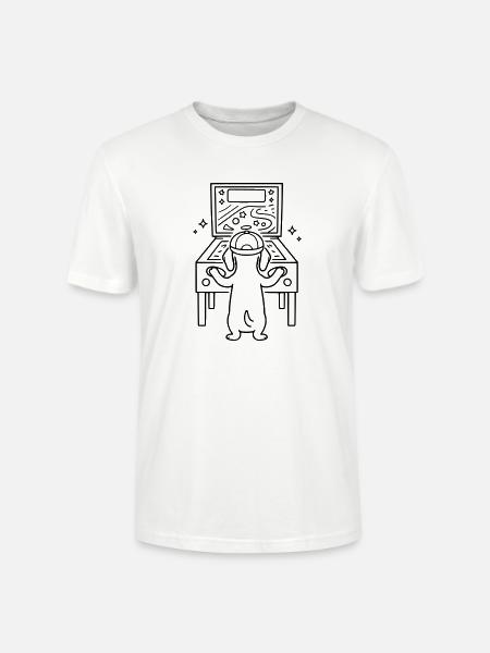 Dackel Flipper Pinball Kinder Personalisierbar  - Stanley/Stella Unisex Bio-T-Shirt CRAFTER - Weiß