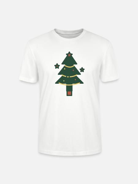 Minimaler Weihnachtsbaum mit Lichtern - Stanley/Stella Unisex Bio-T-Shirt CRAFTER - Weiß