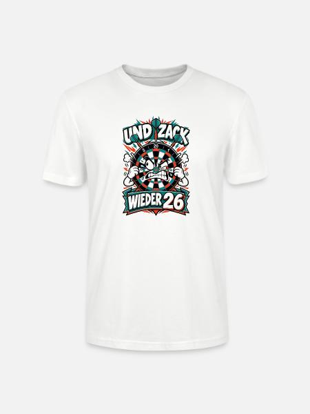 Und Zack Wieder 26 Dartboard - Stanley/Stella Unisex Bio-T-Shirt CRAFTER - Weiß