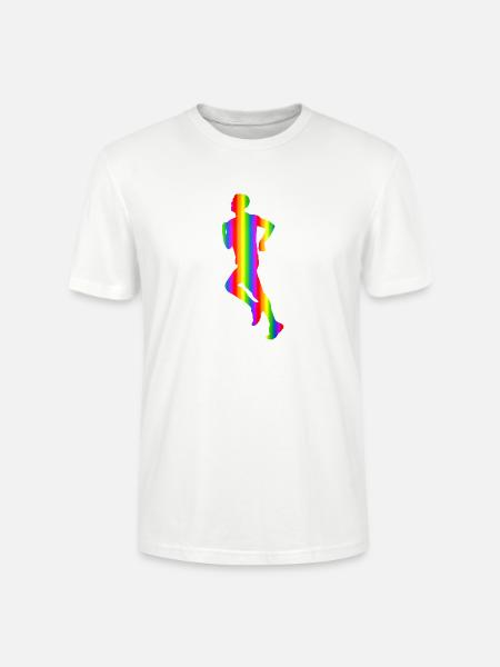 Bunter Läufer Regenbogen - Stanley/Stella Unisex Bio-T-Shirt CRAFTER - Weiß
