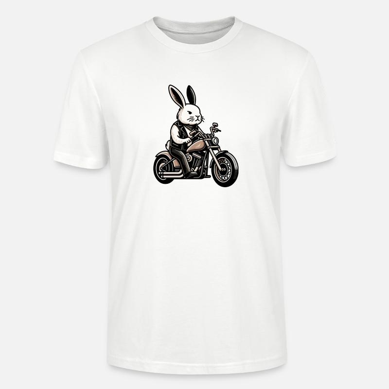 Biker Hase - Stanley/Stella Unisex Bio-T-Shirt CRAFTER - Weiß