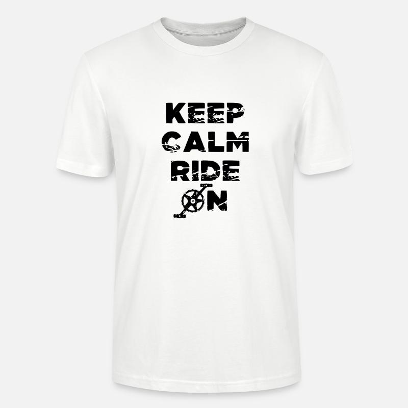 Restez calme Balade à vélo - T-shirt bio CRAFTER Stanley Stella Unisexe - blanc