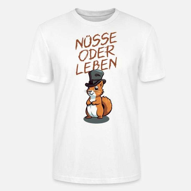 Nüsse Oder Leben - dunkel - Stanley/Stella Unisex Bio-T-Shirt CRAFTER - Weiß