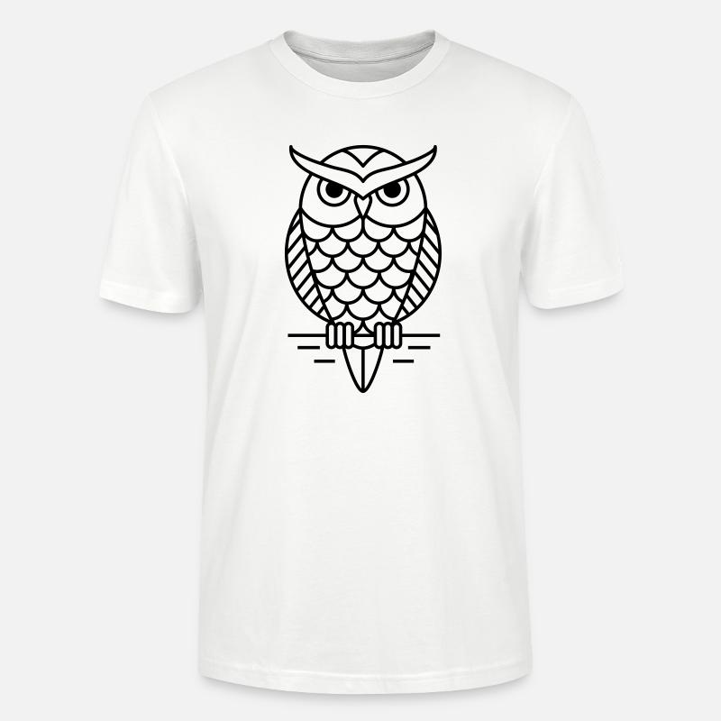 Eule Vogel Geschenk Hipster - Stanley/Stella Unisex Bio-T-Shirt CRAFTER - Weiß