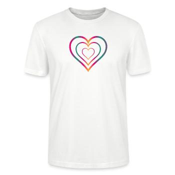 COEUR - T-shirt bio CRAFTER Stanley Stella Unisexe - blanc - Devant - Alina (178cm) & Michal (187cm)