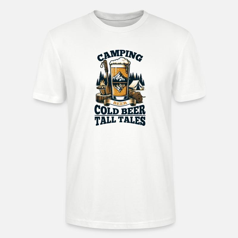 Camping: Kaltes Bier, Märchen! - Stanley/Stella Unisex Bio-T-Shirt CRAFTER - Weiß