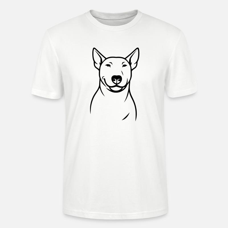 Silhouette stylisée du Bull Terrier - T-shirt bio CRAFTER Stanley Stella Unisexe - blanc