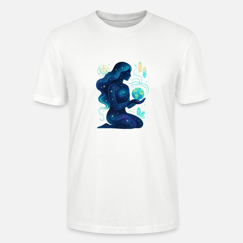 Kosmische Gaia – Mutter Natur - Stanley/Stella Unisex Bio-T-Shirt CRAFTER - Weiß