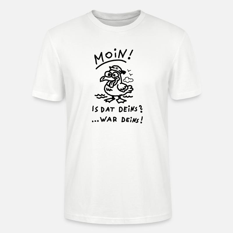 Moin Möwe War Deins Lustiger Spruch  - Stanley/Stella Unisex Bio-T-Shirt CRAFTER - Weiß