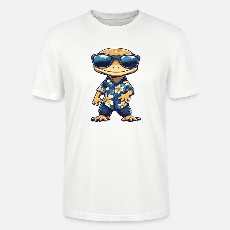 Echse Comic Urlaub - Stanley/Stella Unisex Bio-T-Shirt CRAFTER - Weiß
