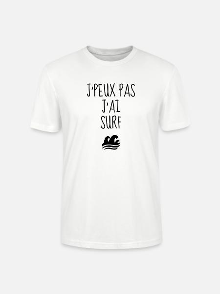 surf / surfeur / surfer / plage - T-shirt bio CRAFTER Stanley Stella Unisexe - blanc