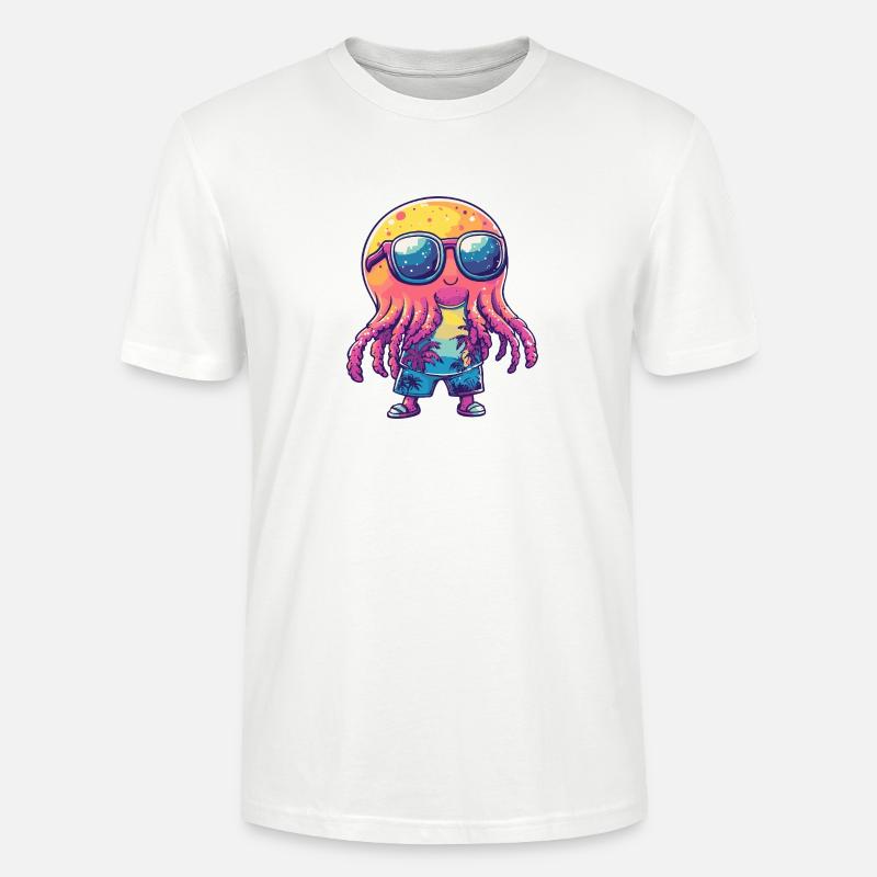 Qualle Comic Urlaub - Stanley/Stella Unisex Bio-T-Shirt CRAFTER - Weiß